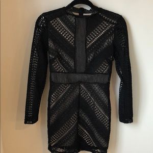 Boohoo Black Crochet Dress